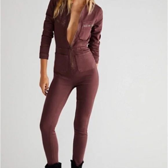Free People Lennox Skinny Jumpsuit with Front Zipper - Picture 2 of 6